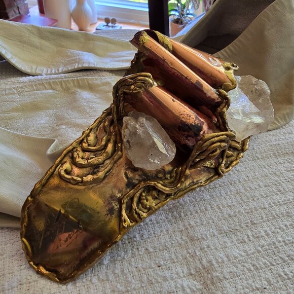 Fancy Nancy - Vintage Belt with Beautifully Detailed Metal Work & Large Quartz - Picture 3 of 10